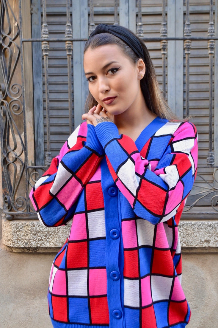 Pop Grid Cardigan