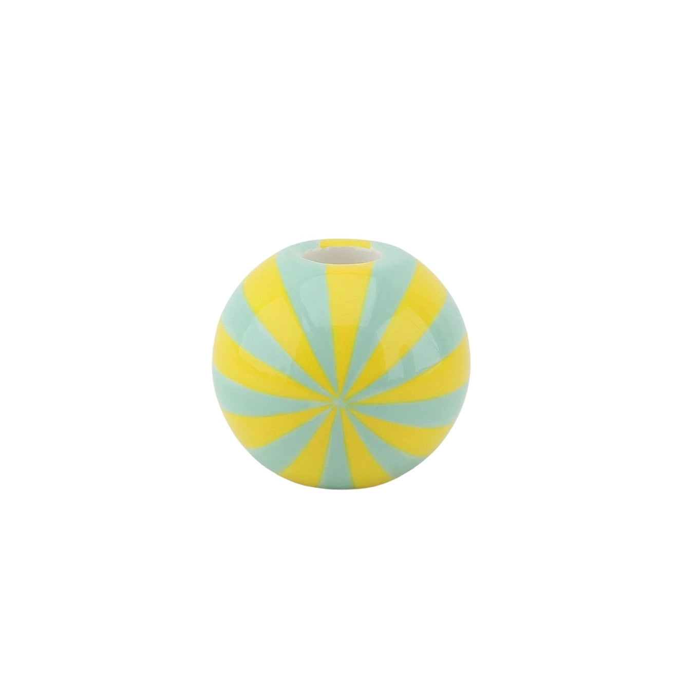 Candle Holder Yellow/Mint - 7x7x7cm SMALL