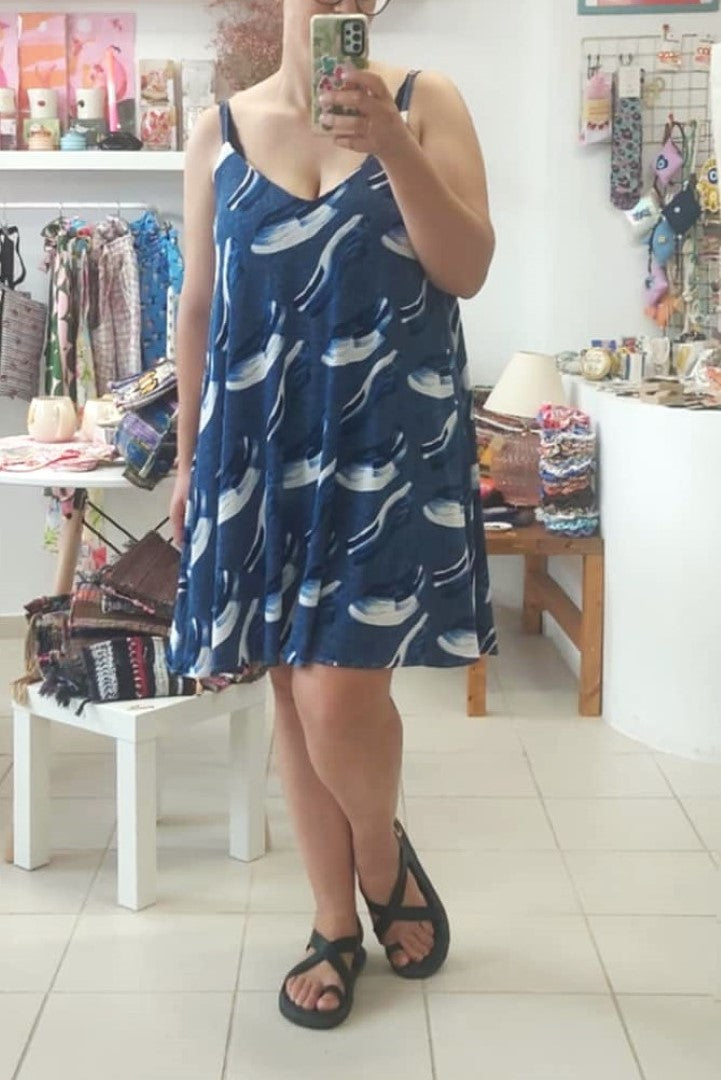 JERSEY BLUE MINI DRESS