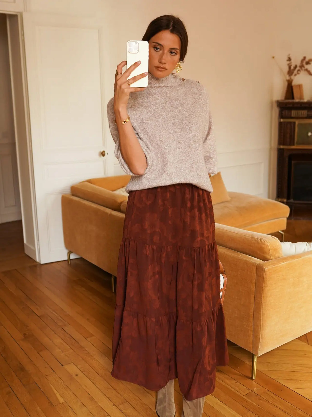 Ambroise Bordeaux Skirt