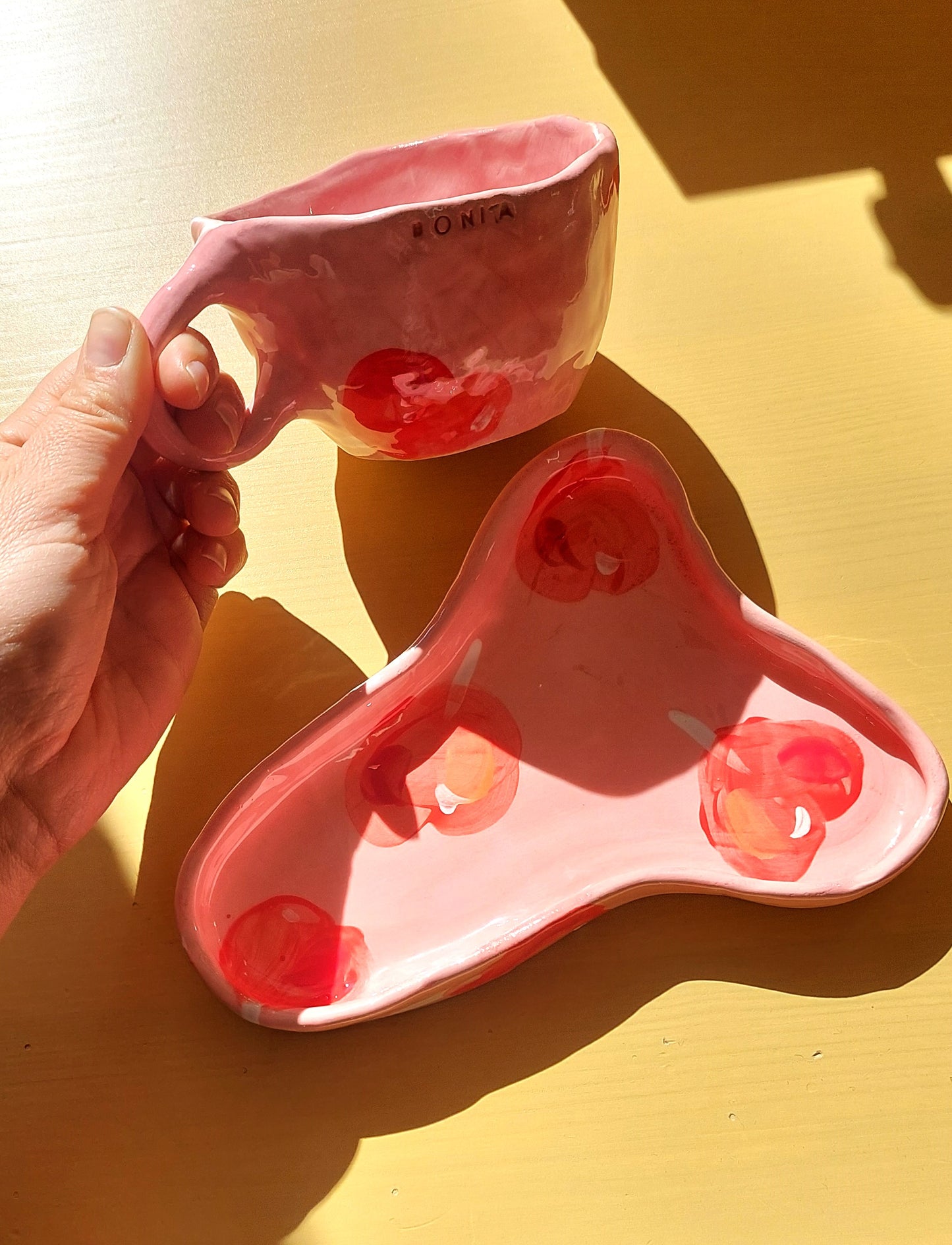 ΚΕΡΑΜΙΚO ΠΙΑΤΟ RED HEART JEWELLERY TRAY
