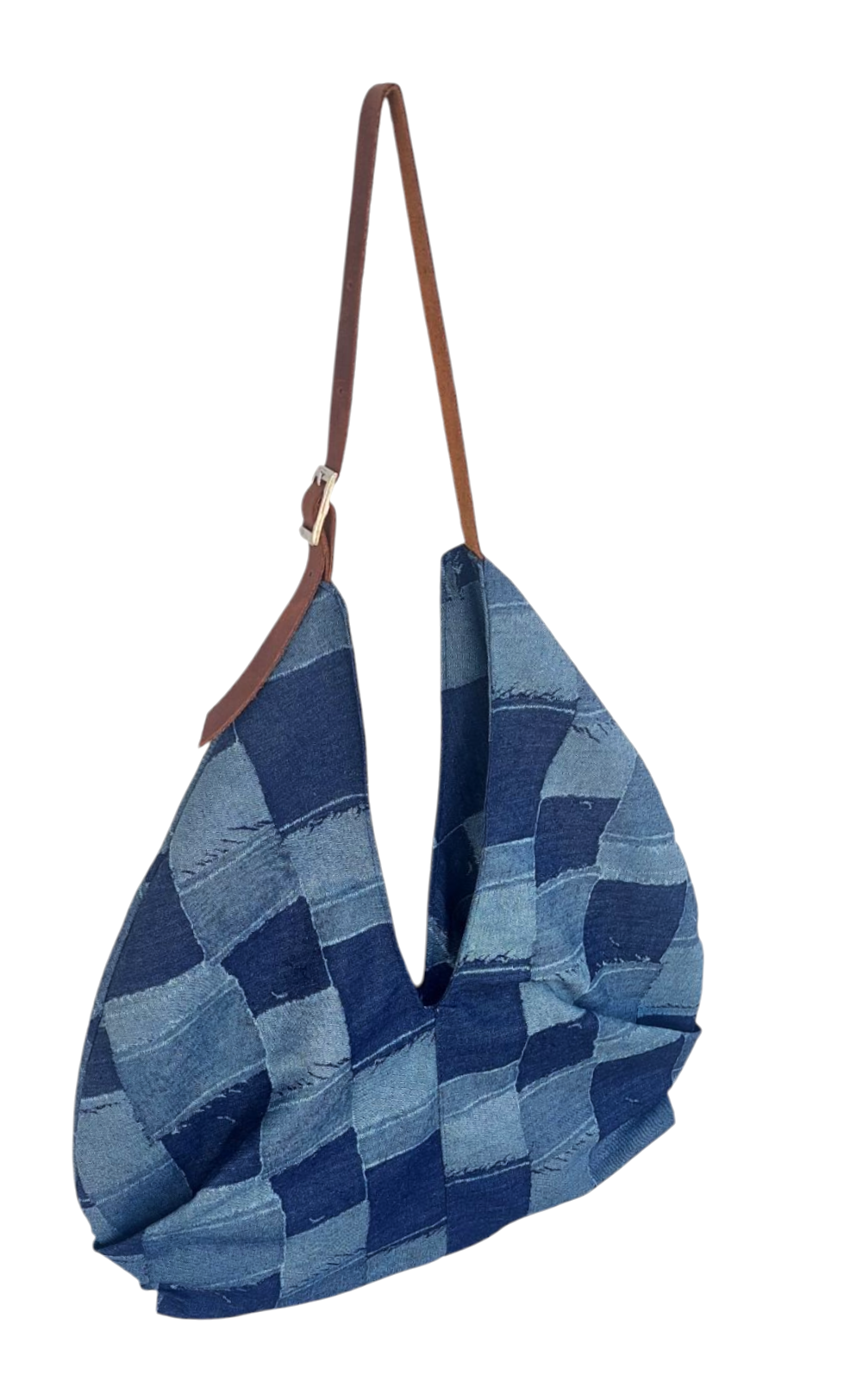 TOKYO JEANS SHOULDER BAG WITH LEATHER HANDLE