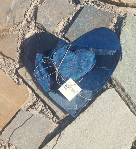 JEANS HEARTS COASTERS SET OF 7