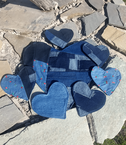 JEANS HEARTS COASTERS SET OF 7
