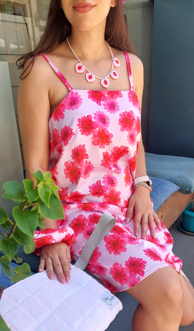 ROSES SATIN MINI DRESS