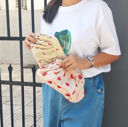 CHERRY- YELLOW DUMPLING POUCH BAG - MINI