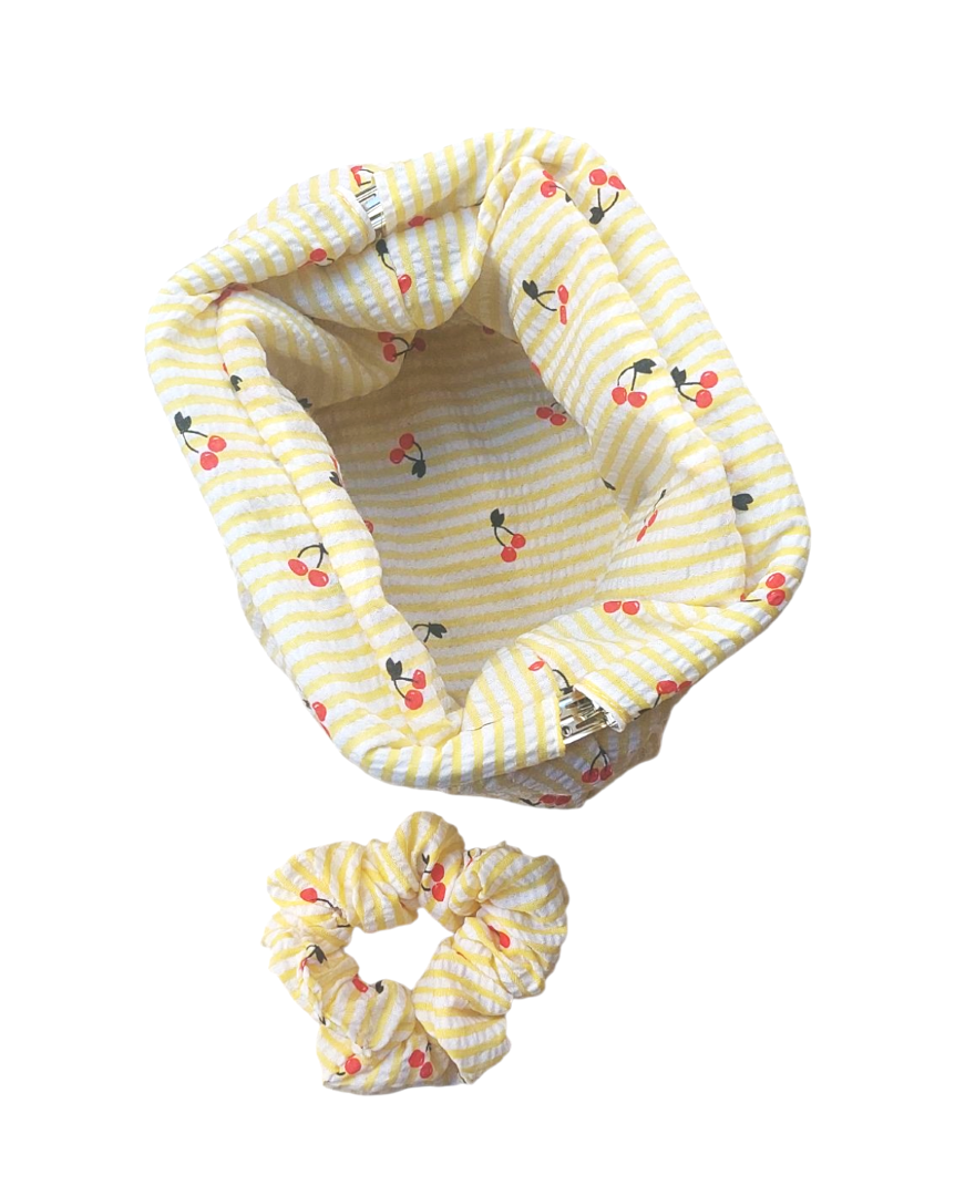 CHERRY- YELLOW DUMPLING POUCH BAG - MINI