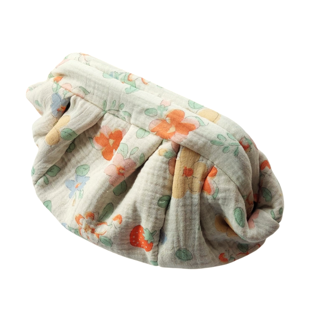 FLOWERS DUMPLING POUCH BAG - MINI