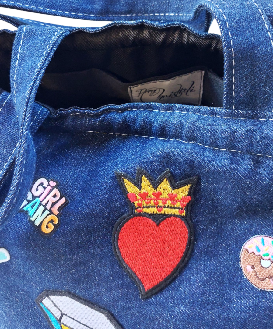 JEAN & PATCHES SHOULDER BAG