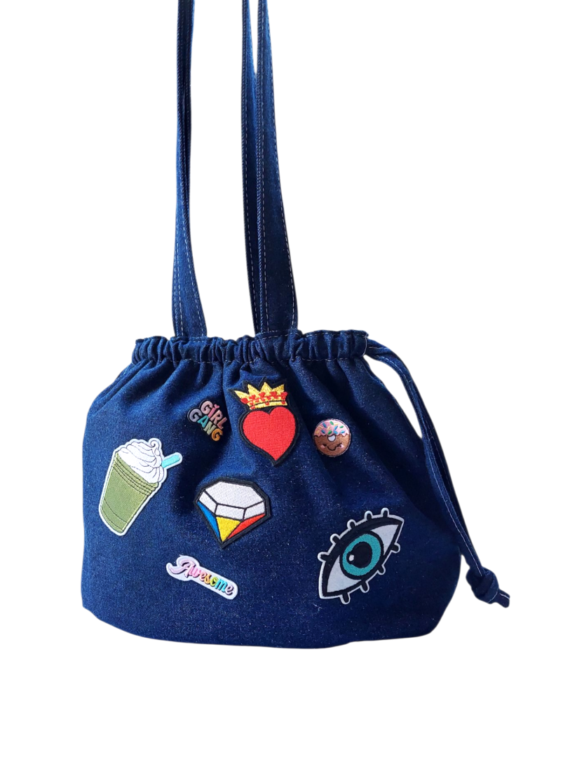 JEAN & PATCHES SHOULDER BAG