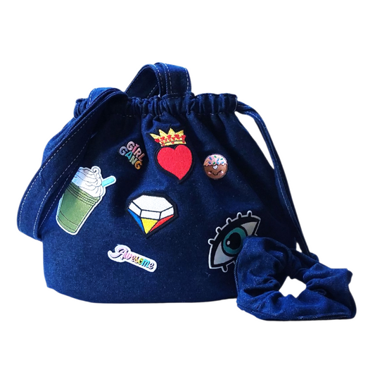 JEAN & PATCHES SHOULDER BAG