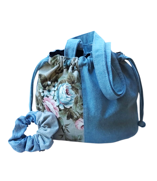 JEAN & FLOWERS SHOULDER BAG