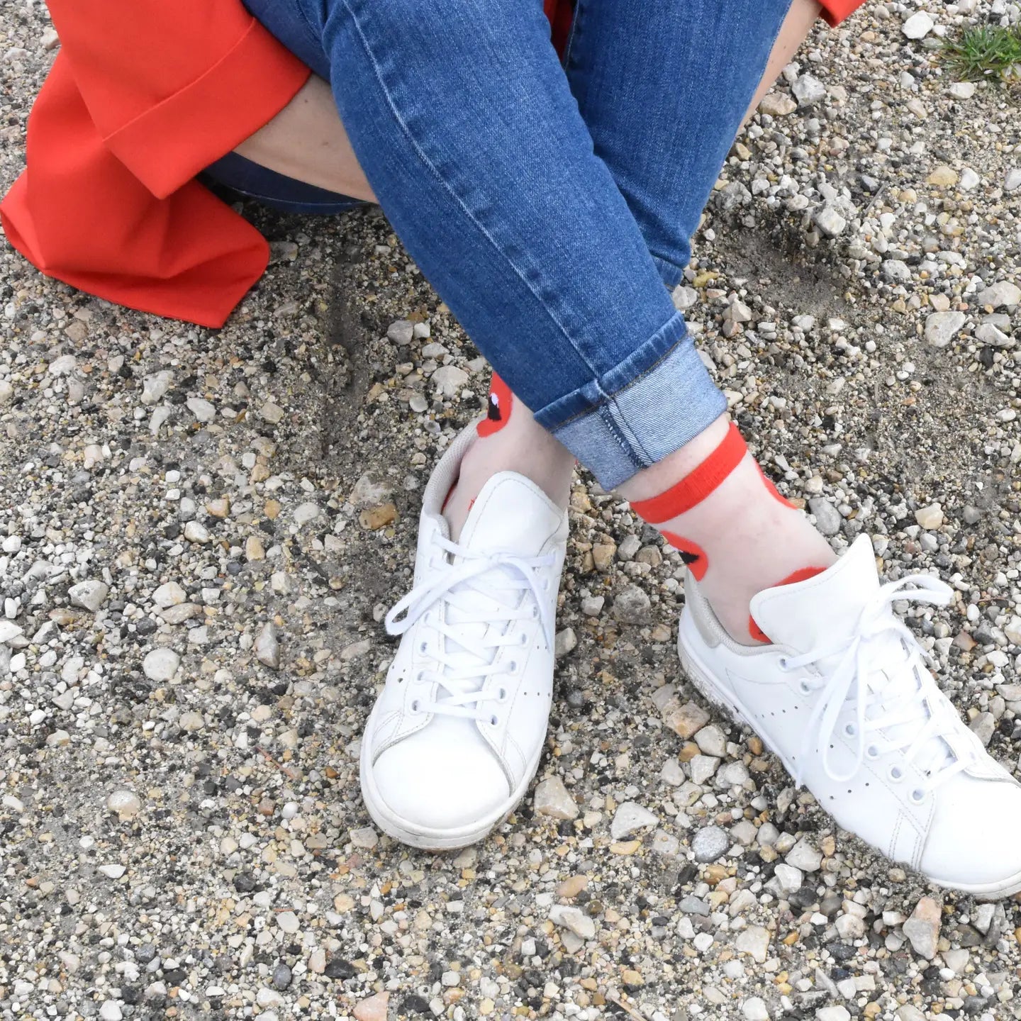 Red Lips Ankle Socks