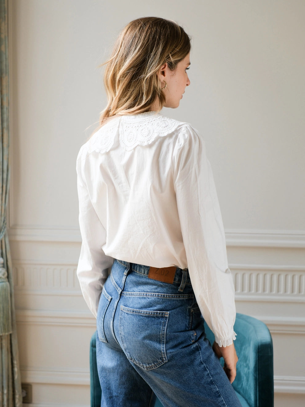 Embroidered Collar Shirt