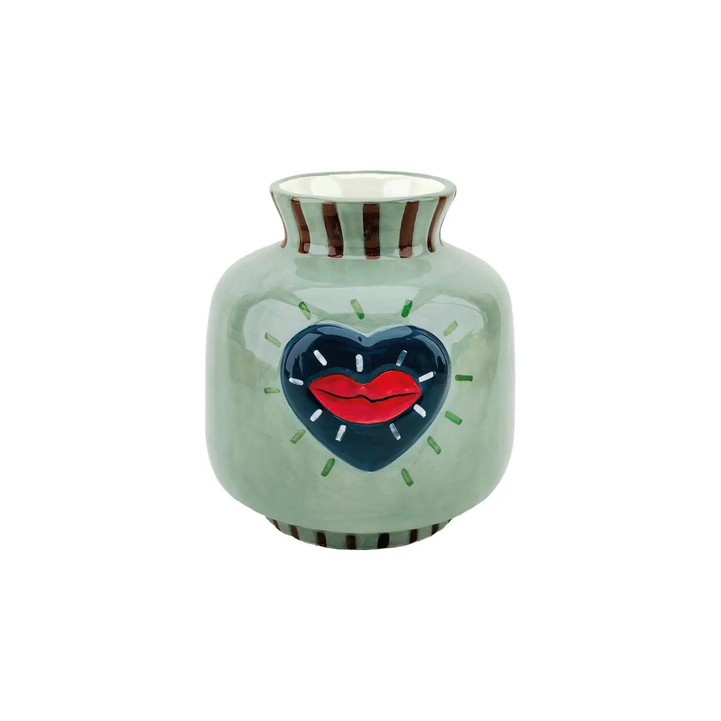 Light Blue Kiss Heart Vase 13.7 cm