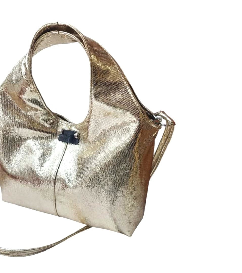 DISCO GOLD HANDBAG WITH STRAP