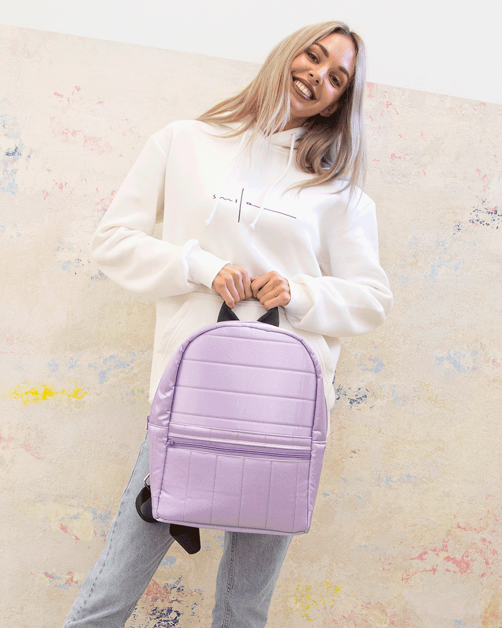 PURPLE ROSE PUFFER BACKPACK