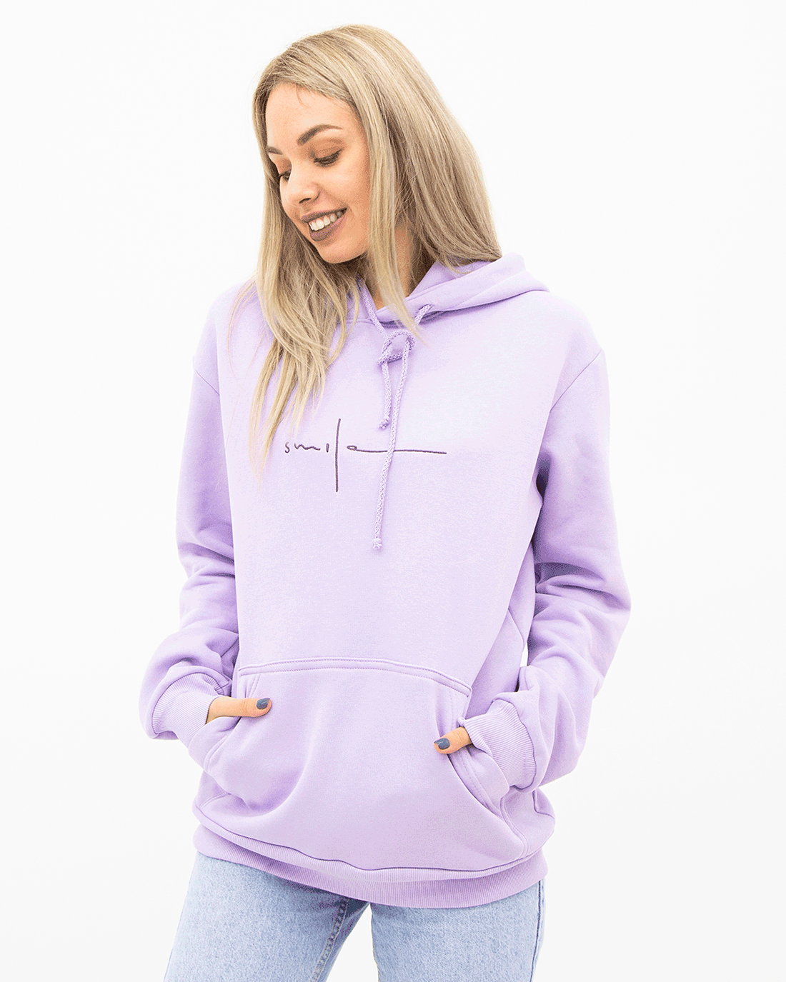 SMILE PETUNIA LILAC HOODIE