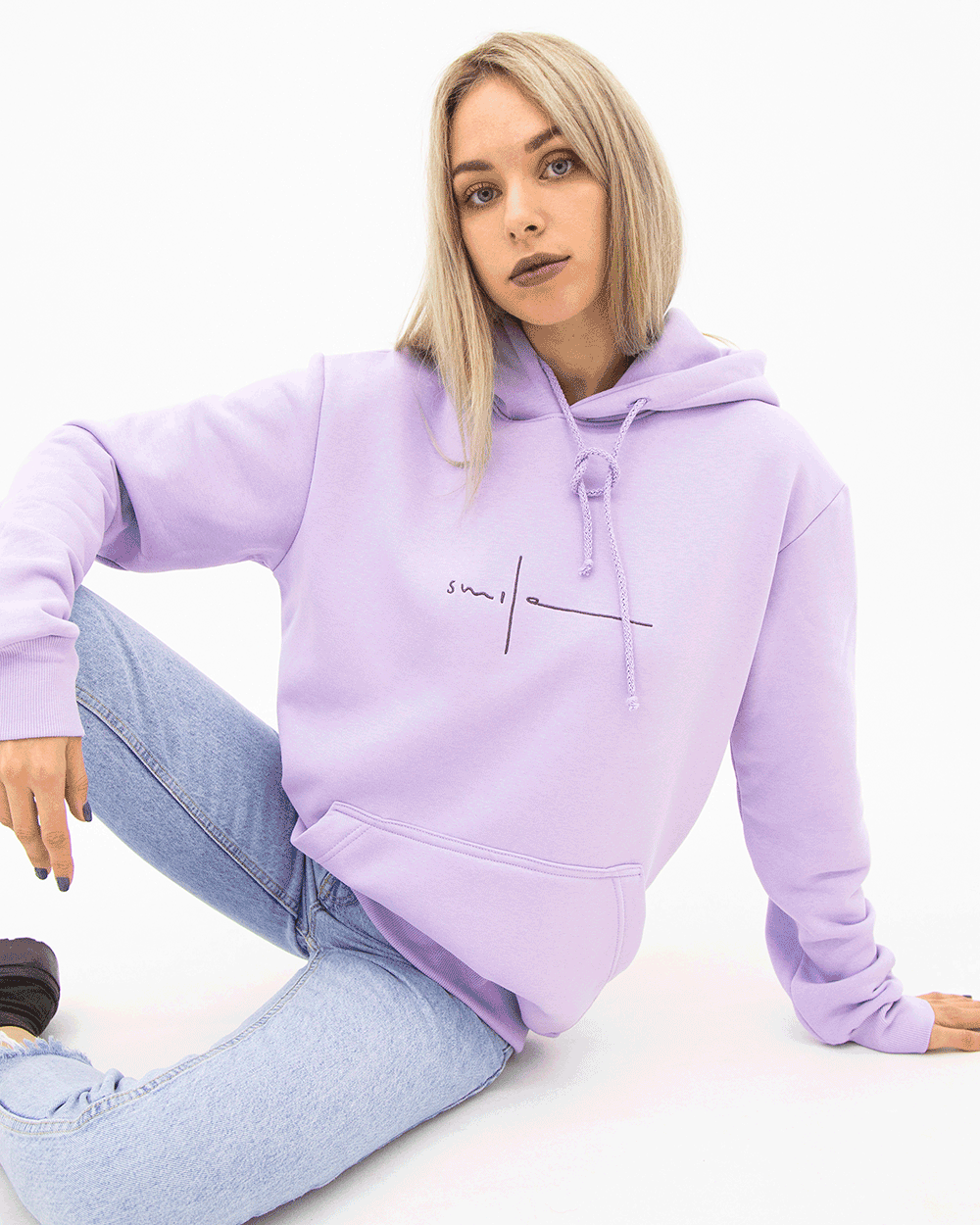 SMILE PETUNIA LILAC HOODIE
