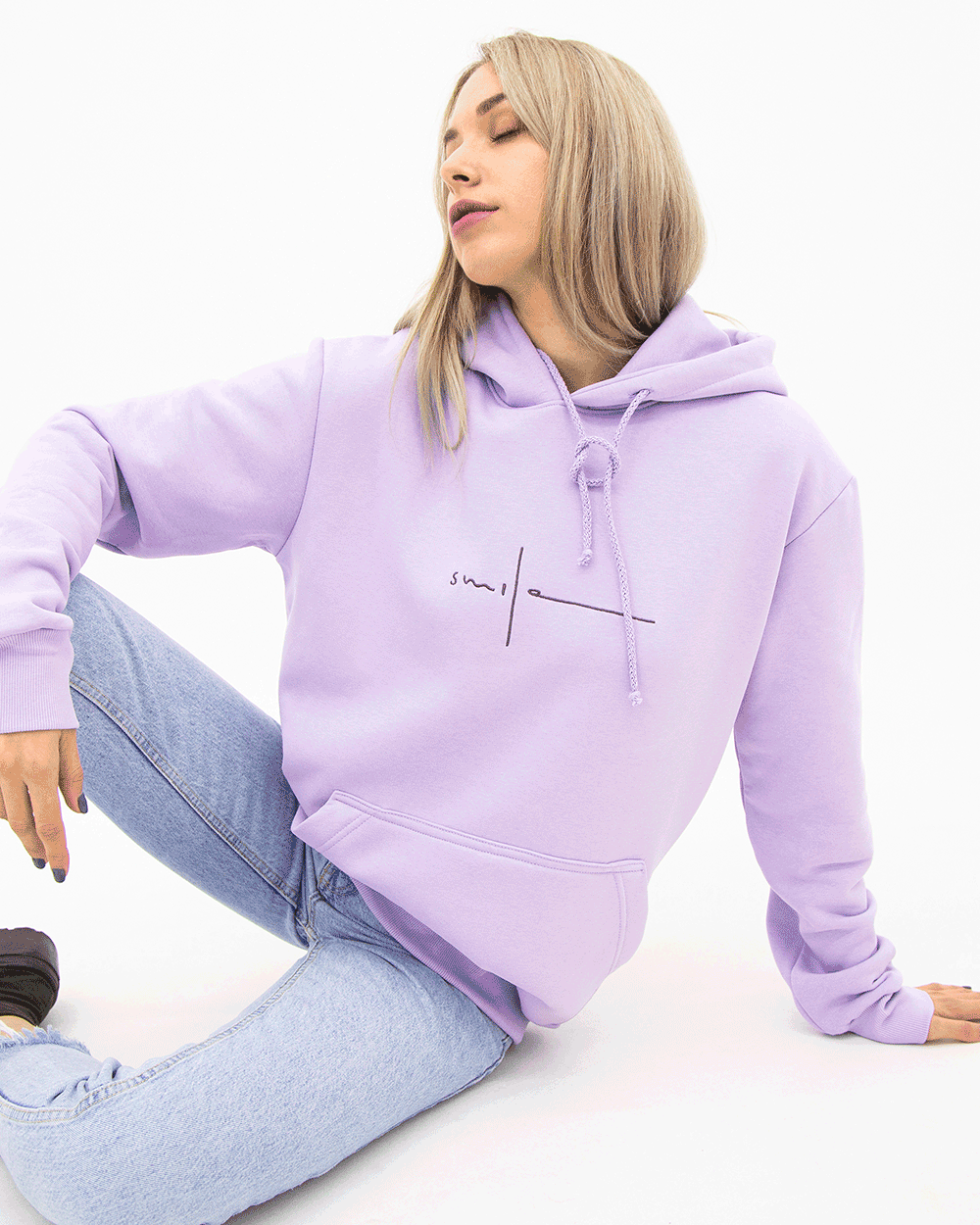 SMILE PETUNIA LILAC HOODIE