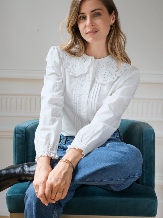 Embroidered Collar Shirt