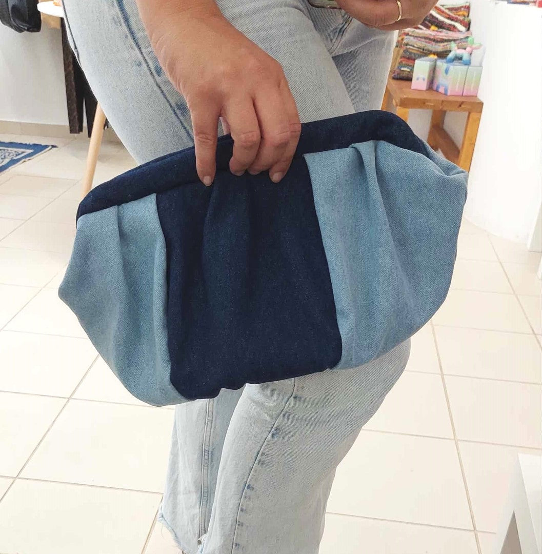 JEAN DUMPLING POUCH BAG - MEDIUM