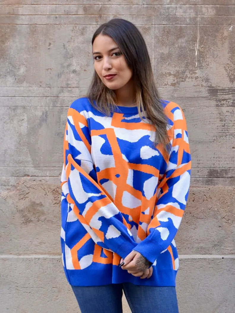 Blue and Orange Sweater
