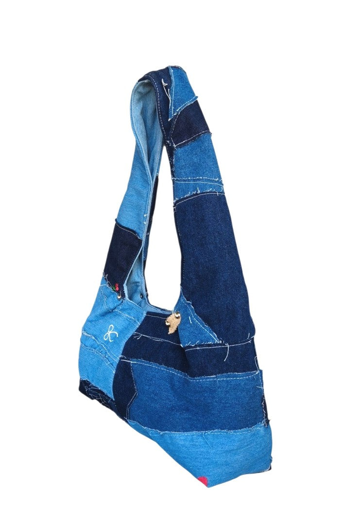 UPCYCLED JEAN HOBO SHOULDER BAG