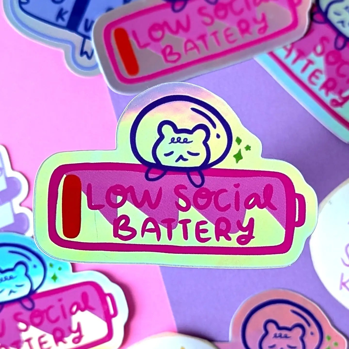 Low Social Battery Sticker