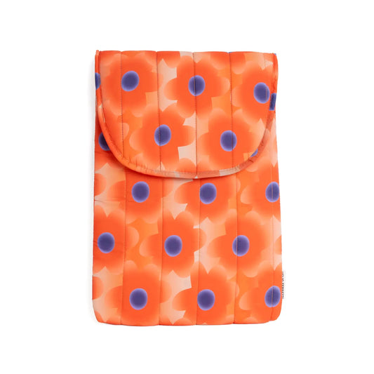 FLORAL PUFFY LAPTOP CASE ORANGE 15"