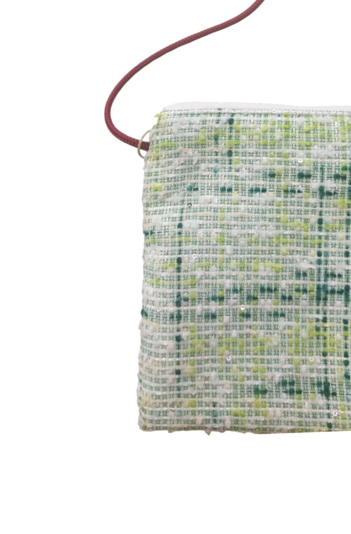 GREEN COCO ZIPPER POUCH CROSS BODY