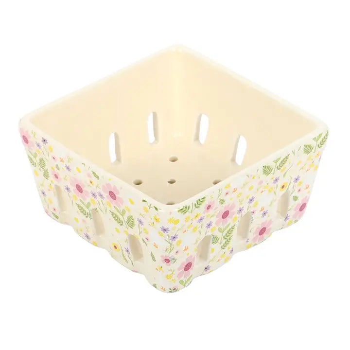 Daisy & Duck Floral Print Ceramic Basket