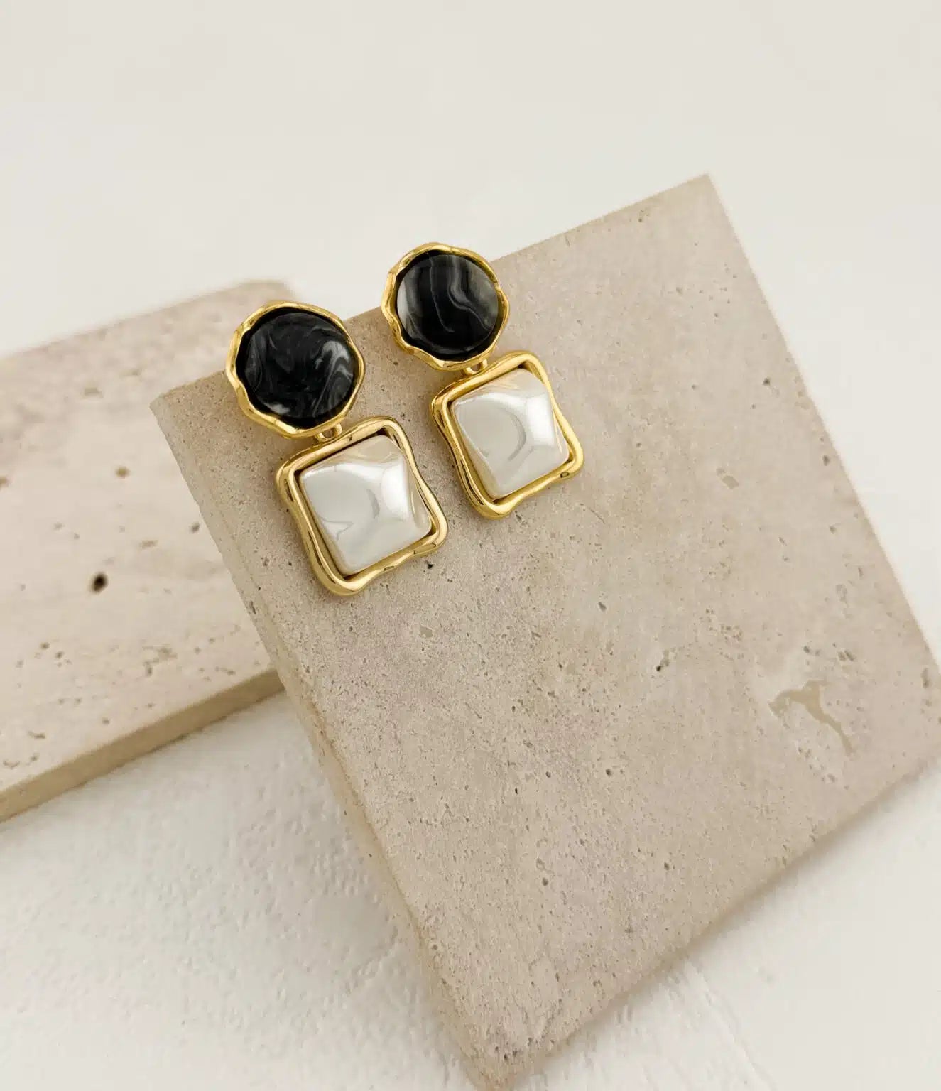 Black White Earrings