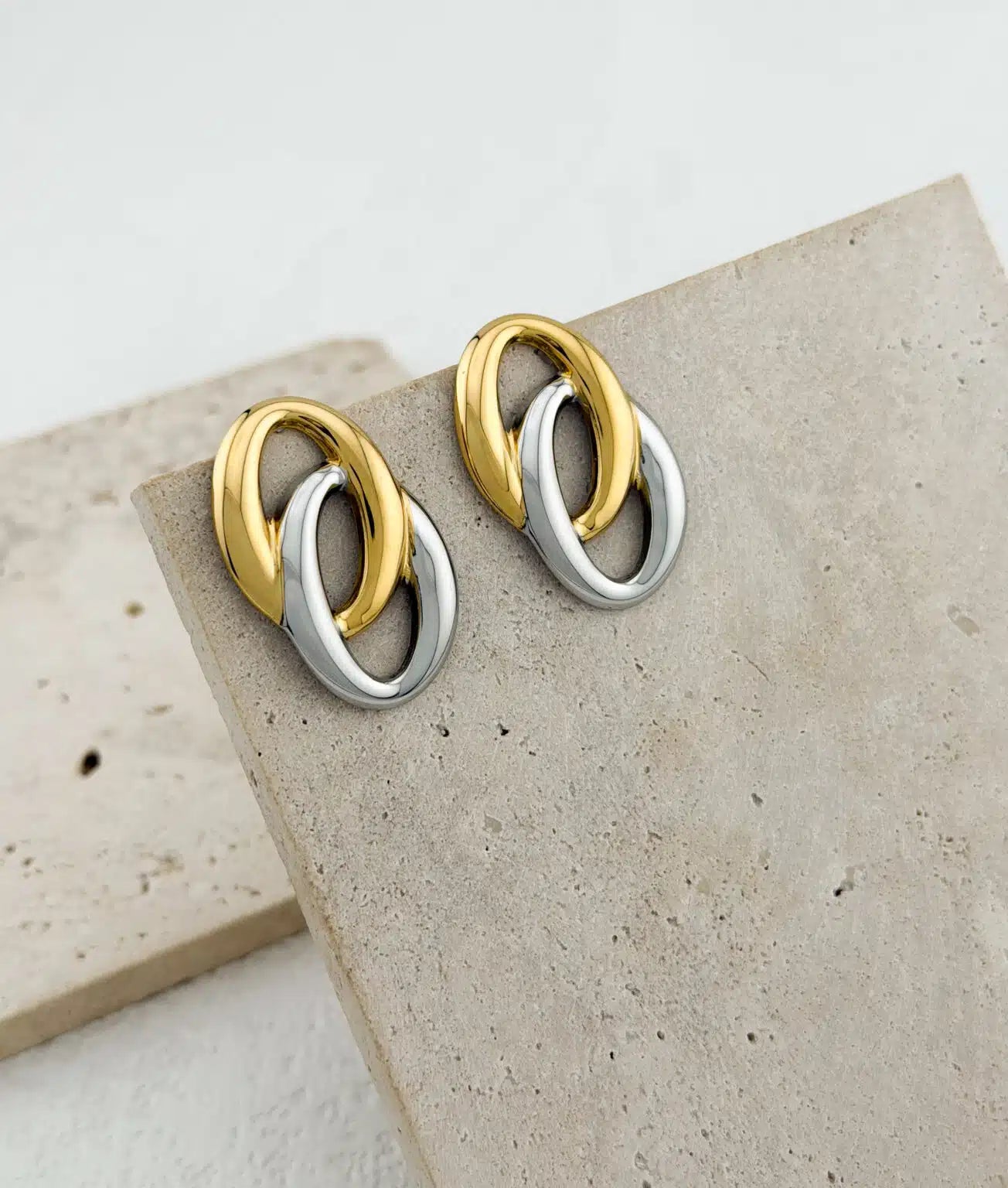 Gold Silver Knot Earrings