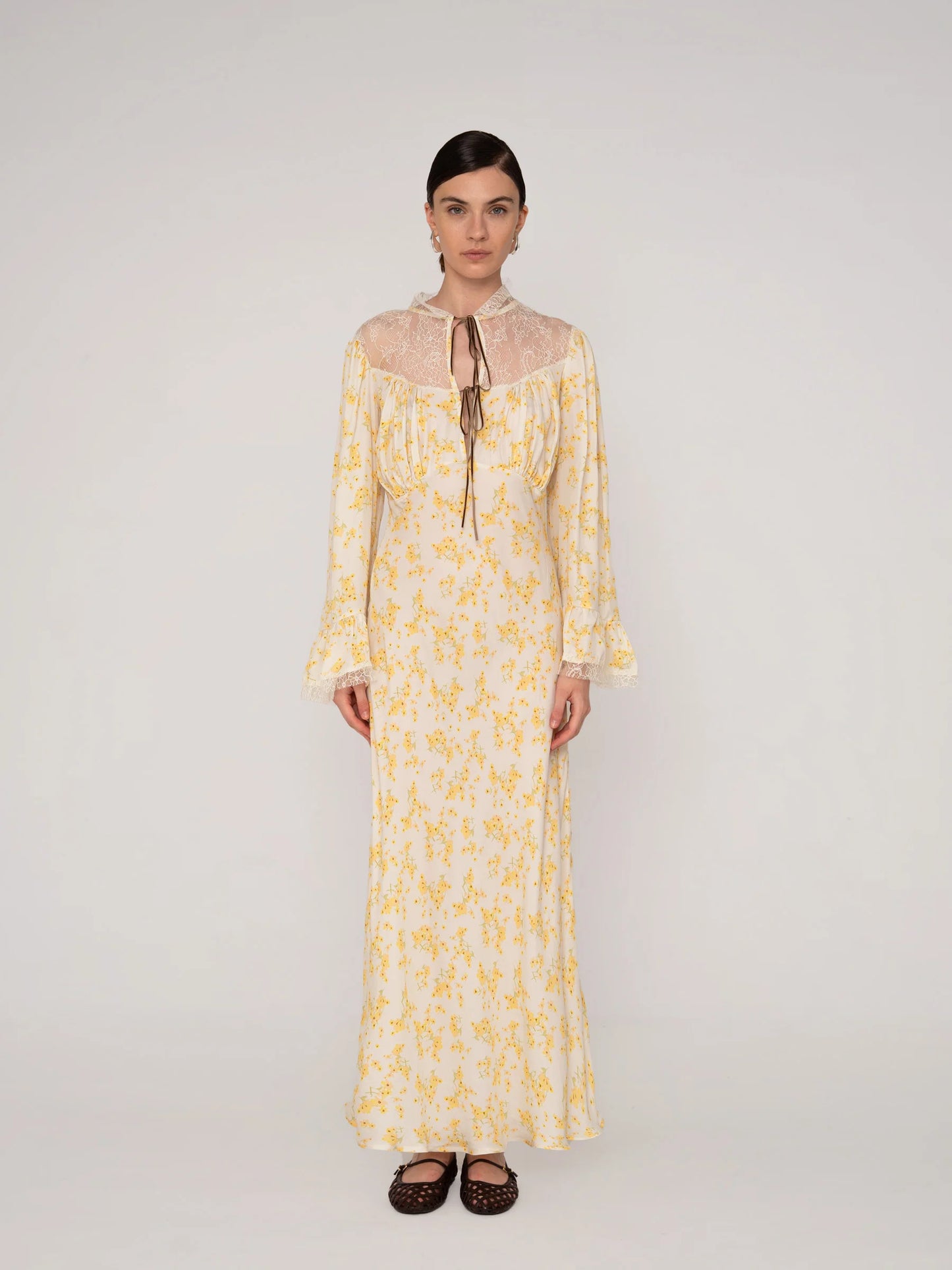 Blush Floral Print Long Dress