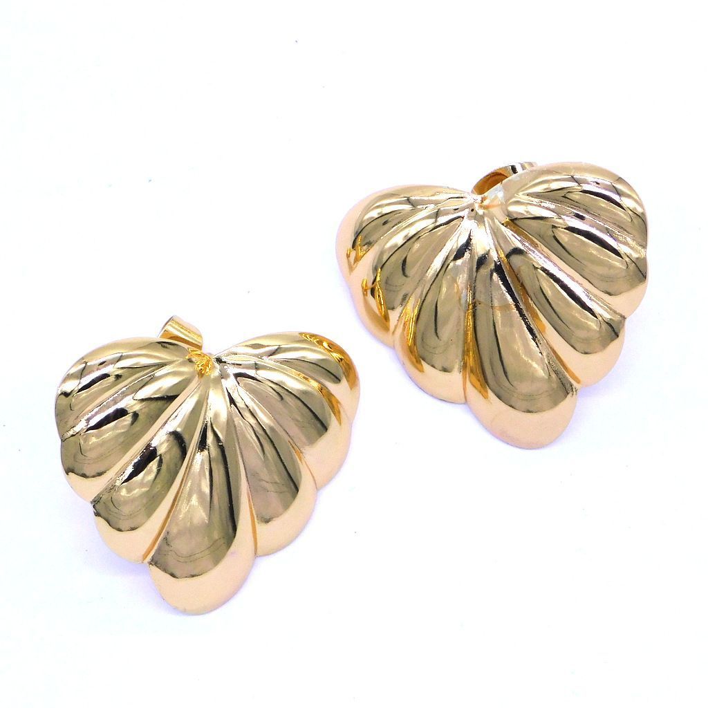 Ατσάλινα σκουλαρίκια Leaf 25mm