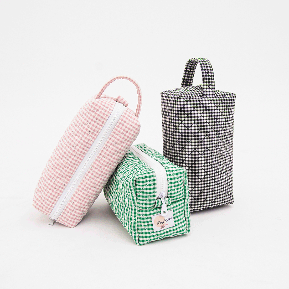 GREEN PUFFER COSMETIC POUCH BAG