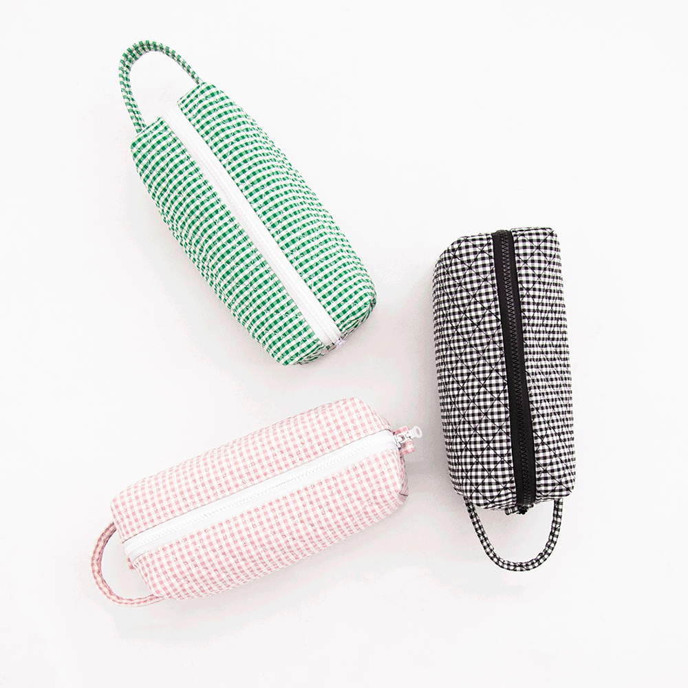 GREEN PUFFER COSMETIC POUCH BAG