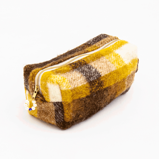 CHECKED COSMETIC POUCH