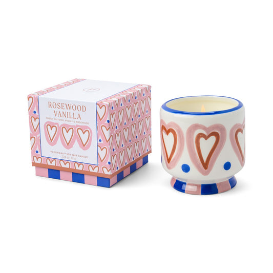 A dopo Κεραμικό κερί σόγιας Hearts Rosewood Vanilla 226gr