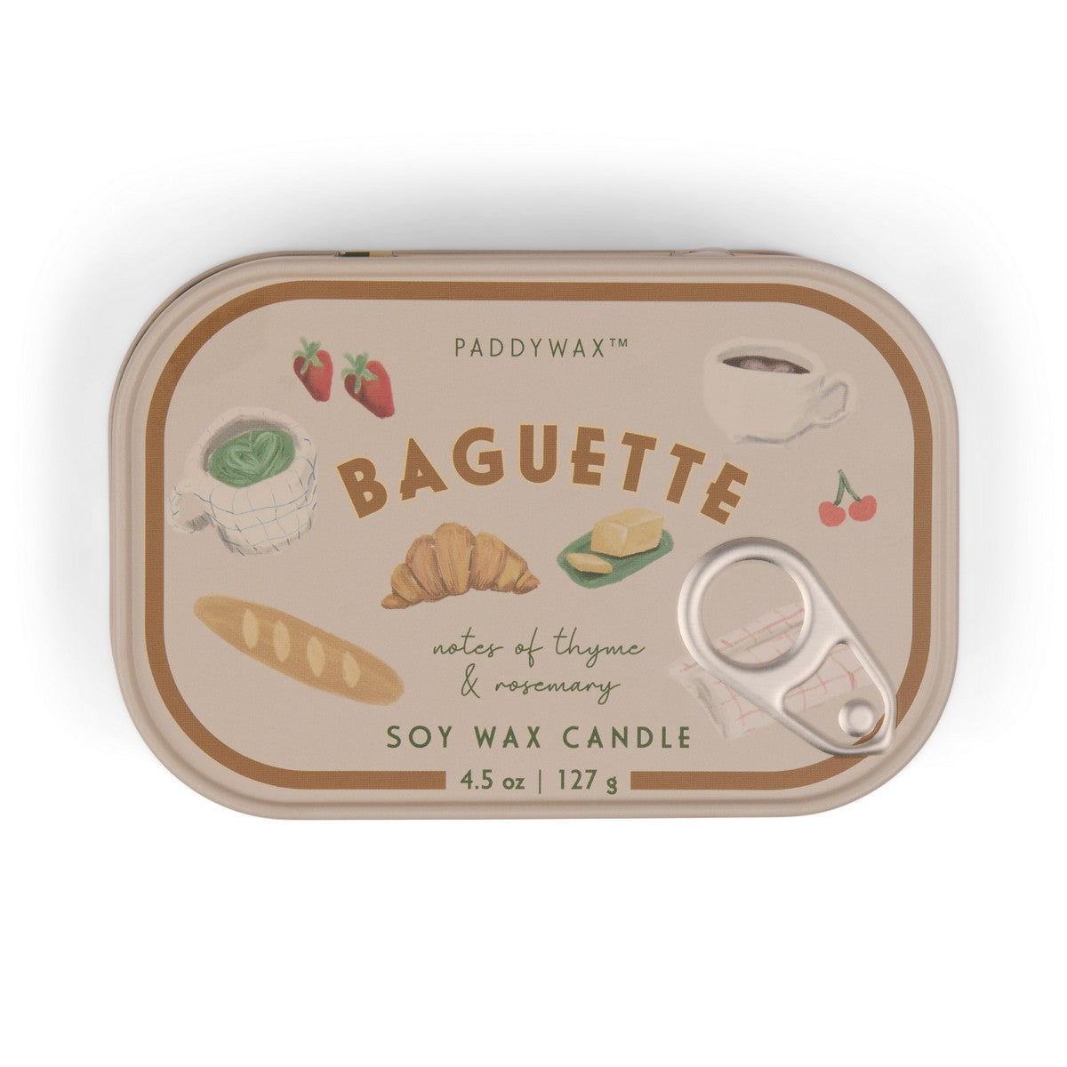 Bistro French Baguette Rosemary Thyme Φυτικό Κερί 127gr σε μεταλλικό δοχείο-κονσέρβα