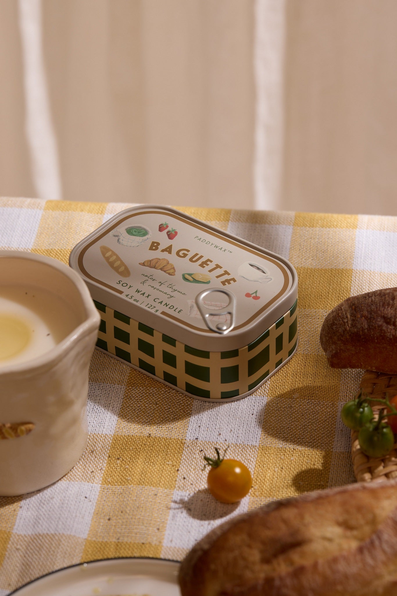 Bistro French Baguette Rosemary Thyme Φυτικό Κερί 127gr σε μεταλλικό δοχείο-κονσέρβα