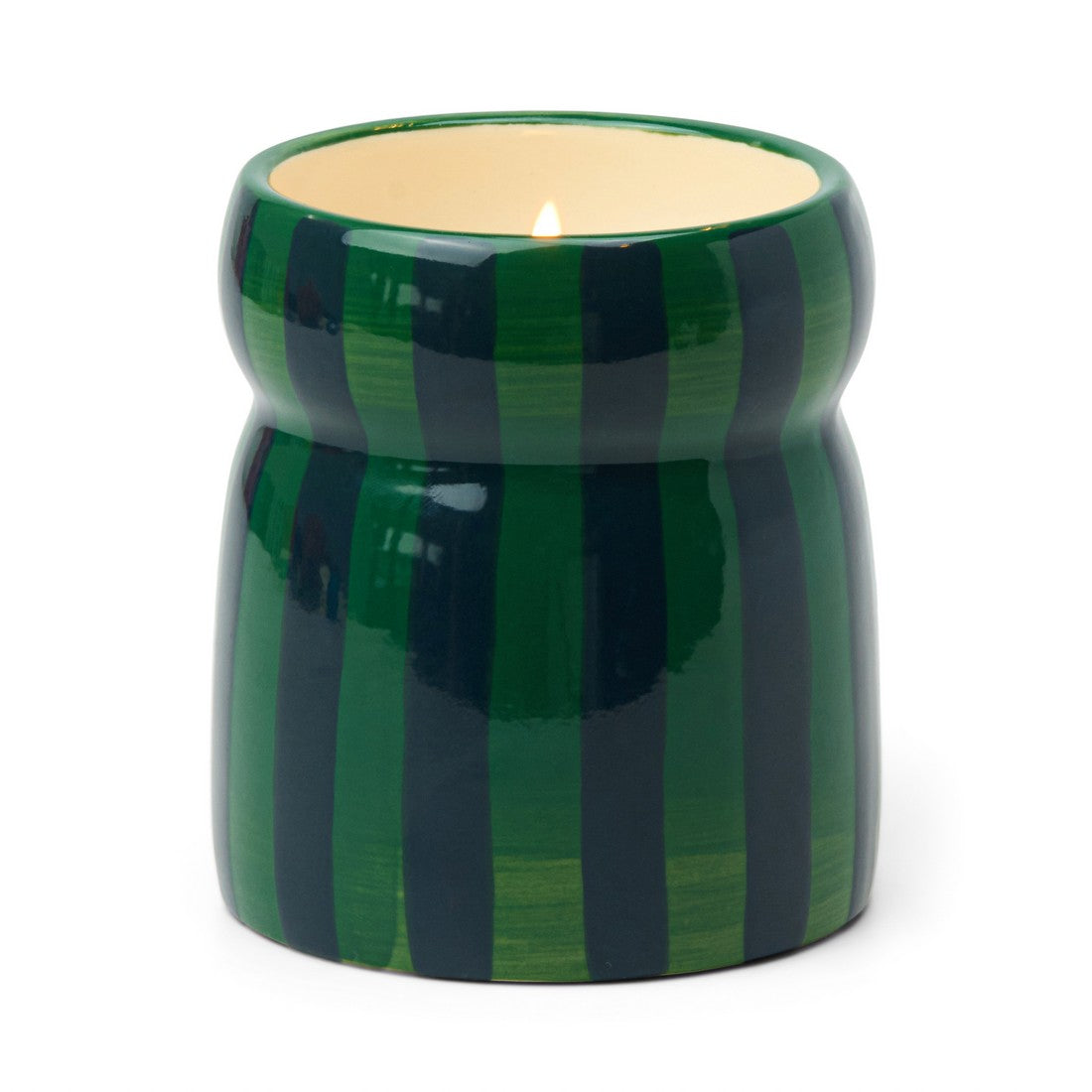 Cabana Balsam Fir Φυτικό Κερί 184gr σε πράσινο ριγέ κεραμικό δοχείο