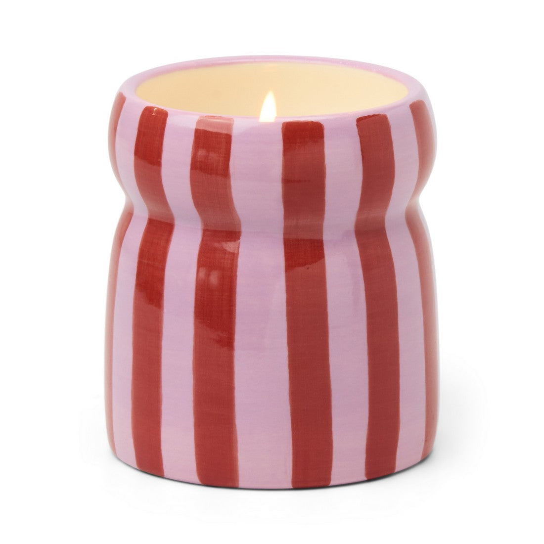 Cabana Pink Peppermint Φυτικό Κερί 184gr σε ροζ ριγέ κεραμικό δοχείο