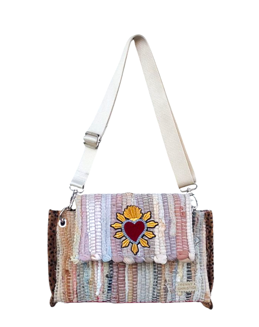 RED HEART BEIGE MALIBU HANDBAG