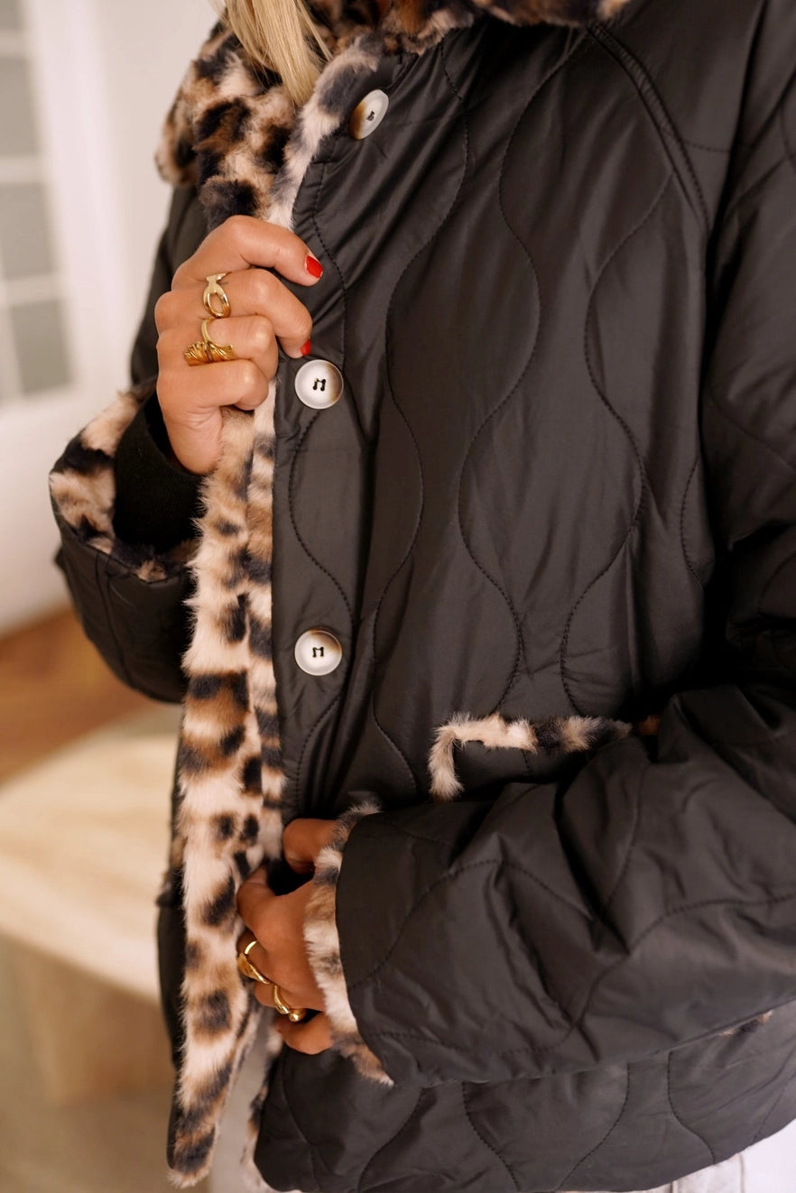 Leopard Black Coat
