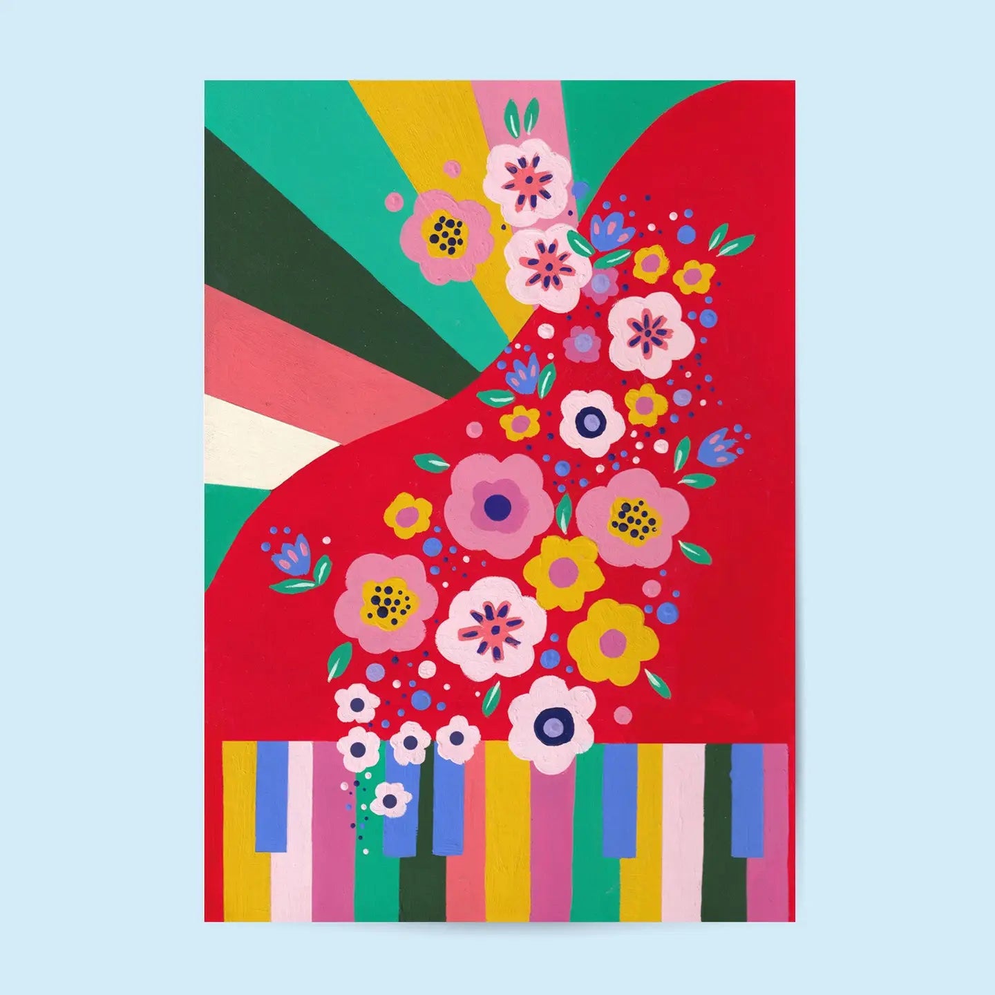 Flowered Piano POSTER A4 30x20 cm