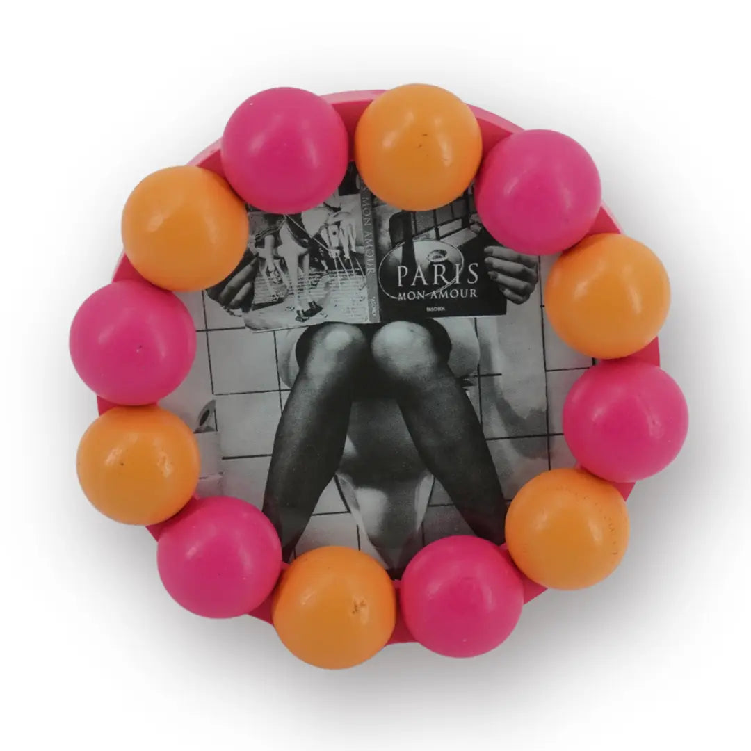 Bubbles Picture Frame Neon Pink/Orange 12x12cm