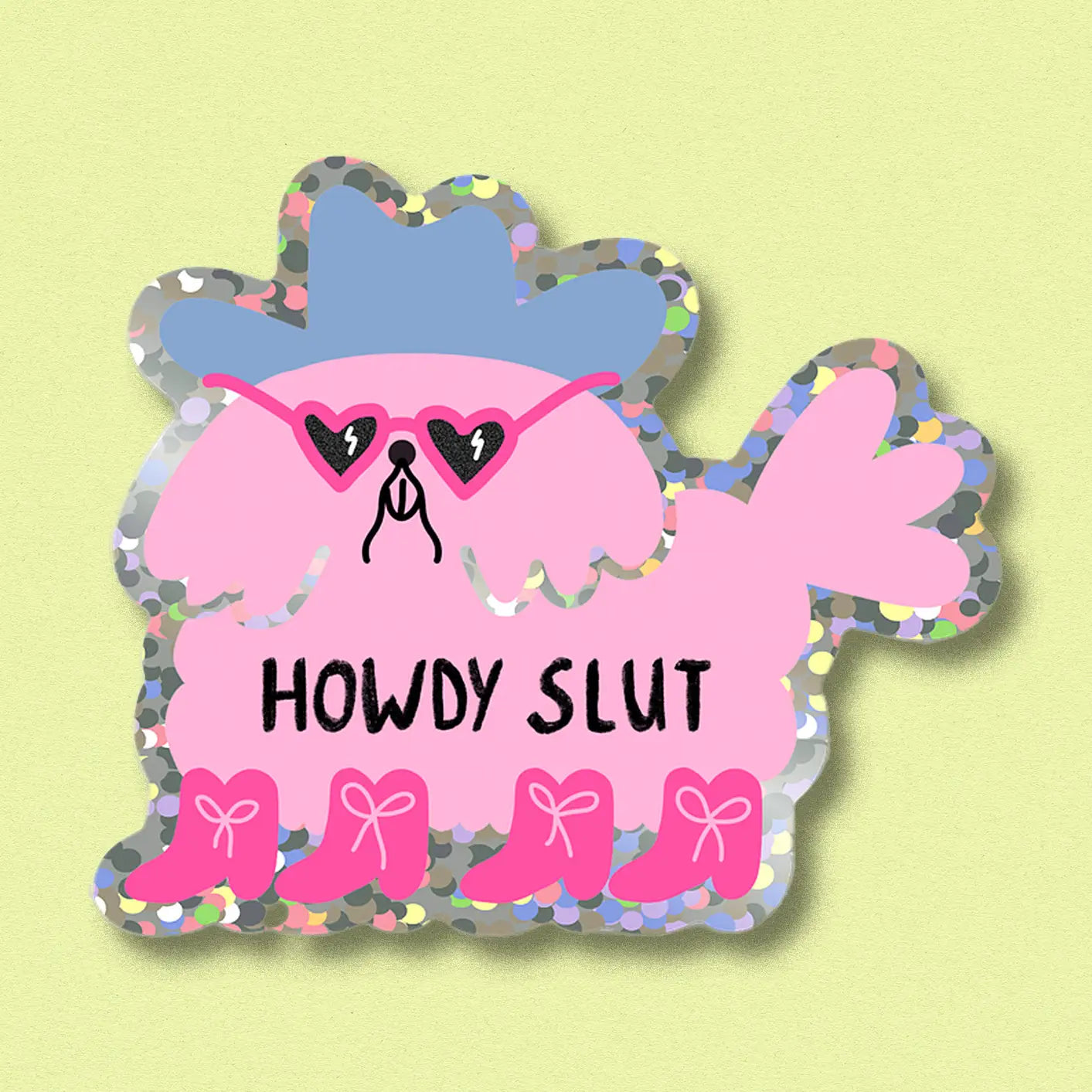 Glitter Sticker "Howdy"