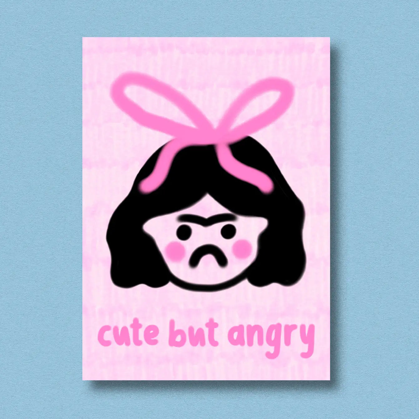 Postcard 'Cute But Angry'